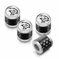 Dodge Srt Hellcat In White On Real Carbon Fiber Barrel Silver Aluminum Tire Valve Stem Caps 