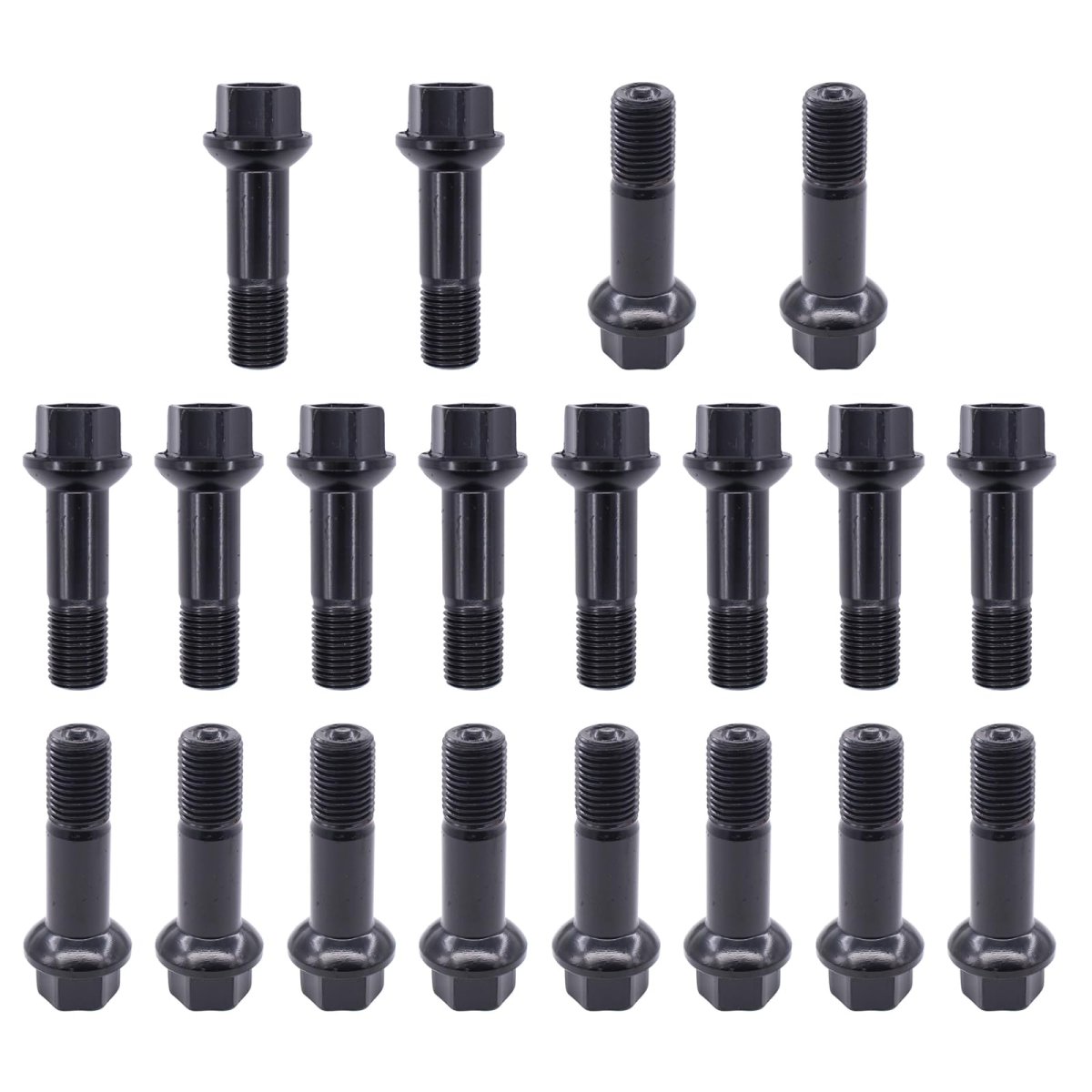 20pcs Black Stainless Steel Wheel Lug Bolt For C180 C200 C250 C300 C350 Cl65 E63 Gl450 Gl550 Gle550 Ml350 Gle450 Gle63 Amg S