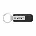 Ipick Image For Honda Fit Silver Metal Plate Black Pu Leather Strap Key Chain Keychain Official Licensed
