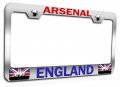 Arsenal England British Chrome Metal License Plate Frame Tag Holder P34