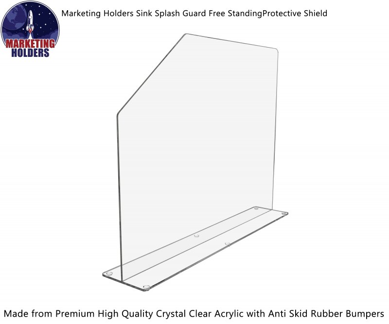 Sink Splash Guard With Easy Reach Cutaway Free Standing One Piece Barrier Shield 18 Height 4 5 Wide 19 Length No Assembly