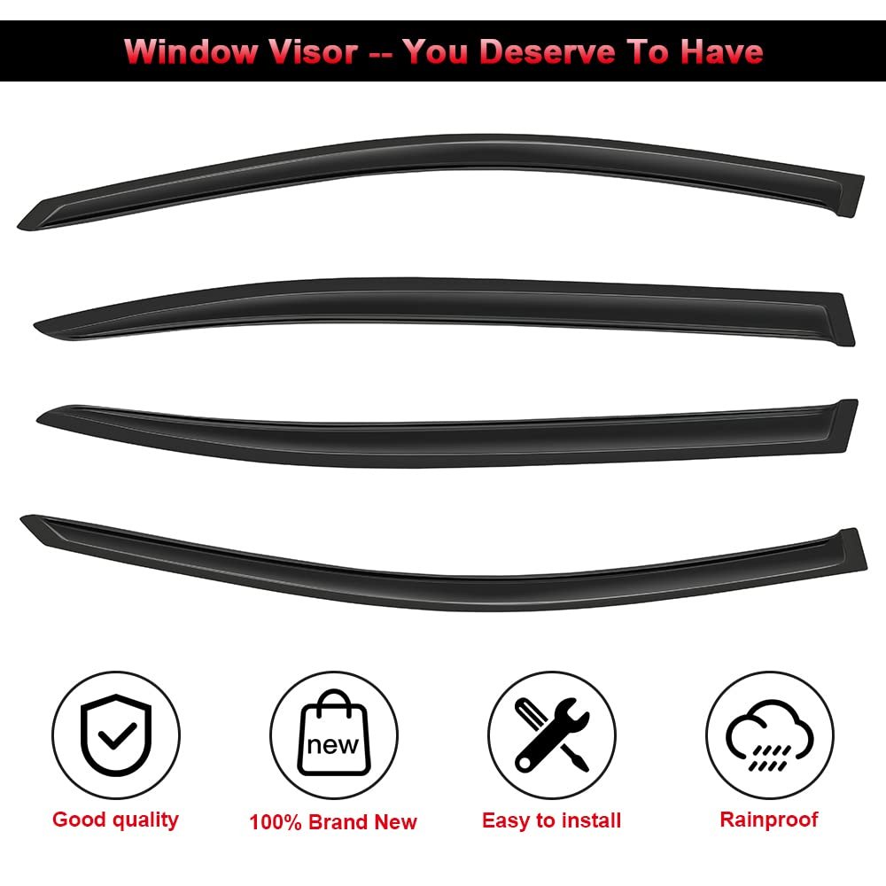 4pcs Side Window Deflectors For 2008 2012 Honda Accord Polycarbonate Rain Guards Outside Mount Tape On Wind Ex L Hfp Lx P Se