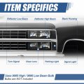 Auto Dynasty 8pc Black Housing Headlights Bumper Corner Lights Compatible With Chevy C10 C K Series Gmt400 Pre-facelift 88-93