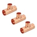 1-inch X 3 4-inch Copper Reducing Tee Pressure Pipe Fitting Connector For Plumbing Supply And Refrigeration 3pcs 