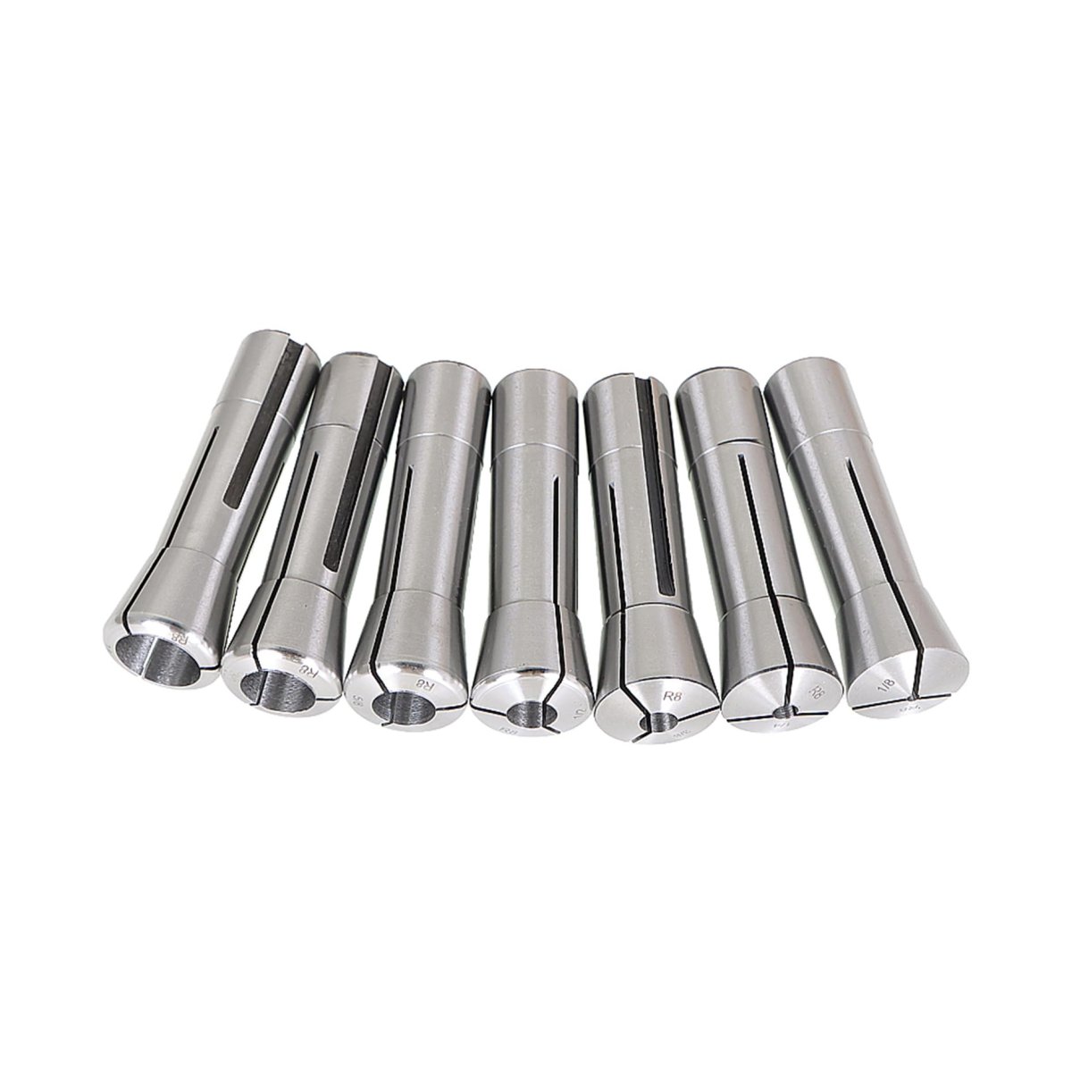 7pcs R8 Collet Set Mill Chuck Holder Kit 1 In To 8 For Cnc Engraving Machine And Milling Lathe Tool Steel Spring Collets 7 16