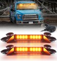 Lumenix Amber Led Emergency Dash Strobe Lights High-intensity Aluminum Windshield Safety Warning Traffic Lightbar Deck Split 