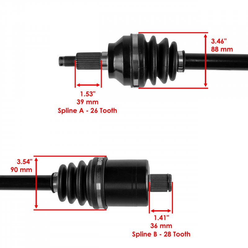 Caltric 2x Rear Cv Axle Assembly For Polaris Rzr Xp Turbo Eps 2016 2017 2018