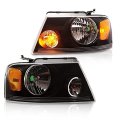 Headlights Assembly Fit 2004-2008 Ford F150 2006-2008 Lincoln Mark Lt Not 2004 Heritage Flareside Beds Clear Lens Black Housing 