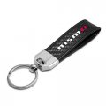 Ipick Image 100 Real Carbon Fiber Leather Strap Key Chain With Black Stitching For Nissan Nismo