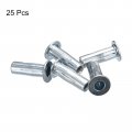 Uxcell M5 Multi-grip Rivet Nuts 25pcs Pre-bulbed Shank Flat Head Threaded Insert Nut Carbon Steel Plus For Construction