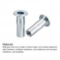 Uxcell M5 Multi-grip Rivet Nuts 25pcs Pre-bulbed Shank Flat Head Threaded Insert Nut Carbon Steel Plus For Construction