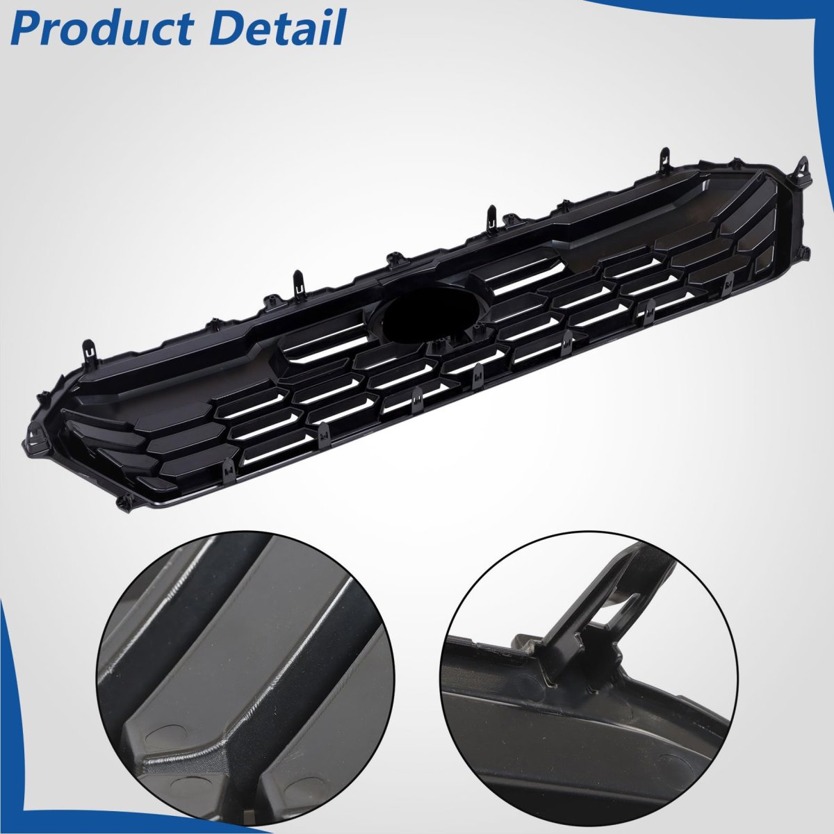 Black Front Bumper Grille With Camera Hole Upper Honeycomb Style Replacement For Tacoma 2024-2025