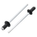 50pcs 3 32 X1 4 Aluminum Blind Rivets Grip And Steel Mandrel Dome Head Long Split For Metal Furniture Automotive Black 