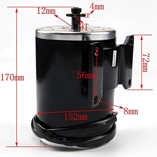 Jcmoto 48v 1000w Brush Electric Motor For Go Kart Scooter E Bikeized Bicycle Atv Moped Mini Bikes T8f Chain Brushed Motor