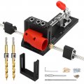 Enjoywood Pocket Hole Jig System With Side Support Adjustable Drill Guide 2 Bits For Woodworking Aluminum Dowel Xk4s Pro 