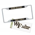 Wake Forest University Metal License Plate Frame And Sticker For Front Or Back Of Car Officially Licensed Sticker Combo Mascot 
