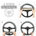 Dujiea Skulls Wearing Spectacles Elastic Stretch Steering Wheel Cover Anti-slip And Durable Car Accessories For Women Men 15