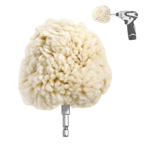 Jumbo 4 Genuine Wool Buffing Ball Hex Shank Turn Power Drill Or Impact Driver Into High-speed Polisher