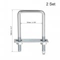 Uxcell Square U-bolts 2-3 4 70mm Inner Width 160mm Length Carbon Steel M8 With Nuts Frame Plate Round Washers 2 Set