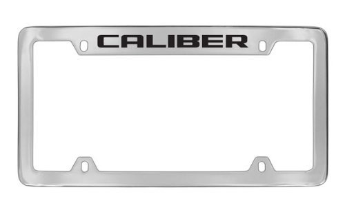 Caliber Chrome Plated Metal Top Engraved License Plate Frame Holder With Matching Screw Cap Covers Polished Brass 12 4 In X 6