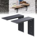 2pcs 6 X8 Countertop Support Brackets Shelf L Bracket For Wood Table Bench Bar Tops Cabinetry Black Steel Heavy Duty 150lbs 