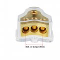 X Autohaux 0 2 4 Gauge In 8 Out 3 Way Amp Power Distribution Block For Car Audio Splitter Gold Tone