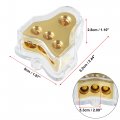 X Autohaux 0 2 4 Gauge In 8 Out 3 Way Amp Power Distribution Block For Car Audio Splitter Gold Tone
