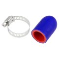 1 Pcs 30mm Length 22mm 0 87 Id Blue Red Car Silicone Rubber Hose End Cap With Clamps Reinforced Blanking For Bypass Tube 