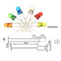 Chanzon 60 Pcs6 Colors X 10 Pcs 3mm Led Diode Lights Assored Kit Pack Diffused Round Dc 3v 20ma Lighting Bulb Lamps Electronics 