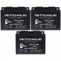 3-pack Ub-ytx24hl-bs Battery Replacement For 1982 Yamaha Xv920r Virago 920 Cc Motorcycle Factory Activated Maintenance Free 12v 
