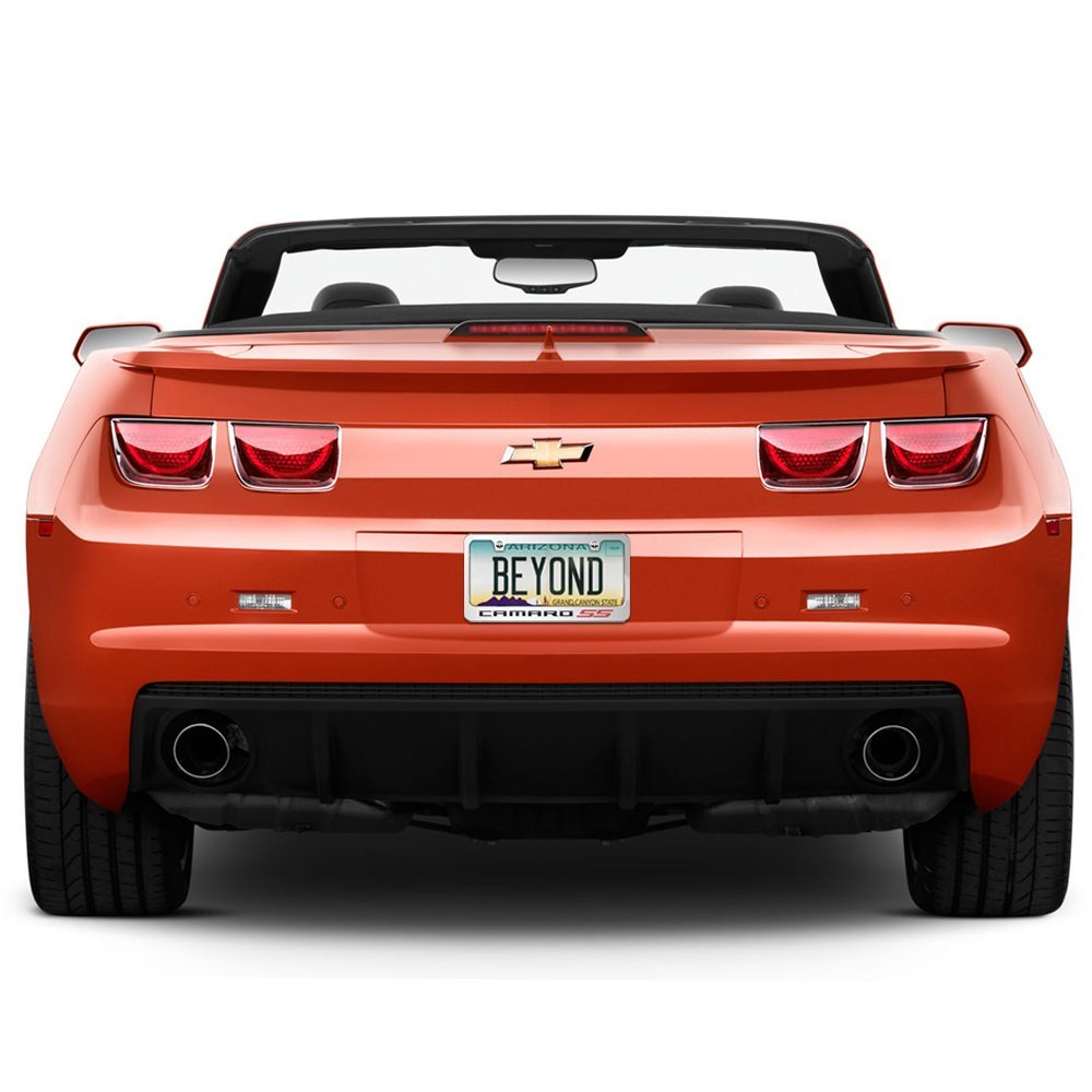Chevrolet Camaro Ss Speed-line Sports Look Mirror Chrome Metal License Plate Frame