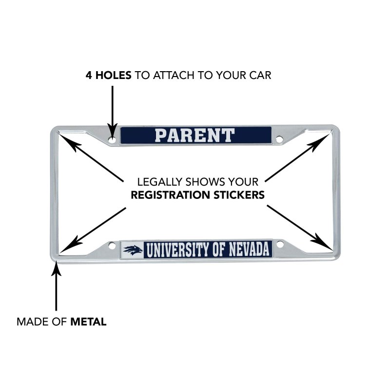 University Of Nevada Reno Unr Wolf Pack Metal License Plate Frame For Front Or Back Car Officially Licensed Parent