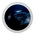 4 Packs Starlight Shark Vector Transparent Cabinet Knobs Drawer Handles For Kitchen Cabinets Dresser Cupboard Wardrobe Pulls 