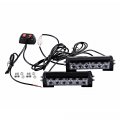 2x Amber 6-led Warning Emergency Beacon Flashing Strobe Light Bar Mounting Brackets And 4pcs Red White 4 Round 12-led Brake
