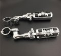 Xkh Group Motorcycle Chrome Short Peg Mounting Kit With Zombie Sull Foot For Bike Equipped 1 Inch 25mm Front Engine Guard Frame