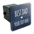 Personalized Custom 1 Line Best Dad Father Denim Texture Tow Trailer Hitch Cover Plug Insert
