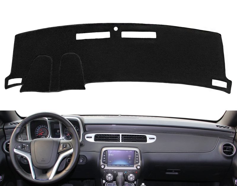 Custom Dashboard Cover Pad Carpet For Chevy Chevrolet Camaro 2010 2015 Black Poly Dash Mat Without Head Up Display Yiz807882y43