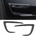 Fastche Front Fog Light Trim Cover For Tesla Model Y Eyebrow Spoiler Accessories Lamp Frame Blade Compatible With 2019 2020
