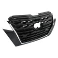 Front Upper Bumper Grille Black Grill Replacement For 2021 2022 2023 Kicks Durable Plastic With Silver And Chrome Design
