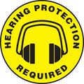 Accuform Signs Mfs1017 Slip-gard Adhesive Vinyl Round Floor Sign Legend Hearing Protection Required 17 Diameter Black On Yellow 