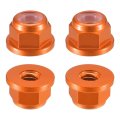 Nylon Insert Hex Lock Nuts 4pcs M3 X 0 5mm Aluminum Alloy Self-locking Anodizing Flange Nut For Fasteners Orange 