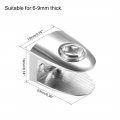 Uxcell Glass Shelf Support Zinc Alloy Clip Holder For 6mm-9mm Thickness 10pcs