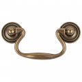 Classic Swan Neck Antique English Drawer Bail Pull Centers 3 Handle For Cabinet Vintage Cupboard Old Desk Reproduction 