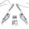 Httmt 202 Ttt003- Custom Chromed Flame Shape Led Turn Signal Integrate Mirrors Compatible With All H-d Models Softail Fat Boy
