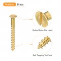 Uxcell Brass Wood Screws 10pcs M6 X 60mm Slotted Drive Flat Head Self Tapping Screw Countersunk For Woodworking Furniture