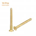 Uxcell Brass Wood Screws 10pcs M6 X 60mm Slotted Drive Flat Head Self Tapping Screw Countersunk For Woodworking Furniture