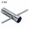 Uxcell 16-18mm Ignition Spark Plug Spanner Dual-ended Wrench Hex Socket 2 Pcs