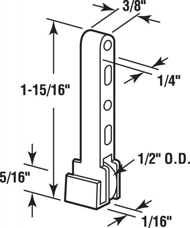 Prime-line G 3088 1 16 In Guide Leg Black Nylon Sliding Window Roller Assembly 2 Pack