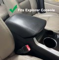 Car Console Covers Plus Designed For Ford Explorer 2011-2024 Neoprene Auto Armrest Center Cover Protector F15 Black