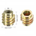 Uxcell Furniture Threaded Insert Nuts Zinc Alloy Hex-flush M4 Internal Threads 8mm Length 30pcs